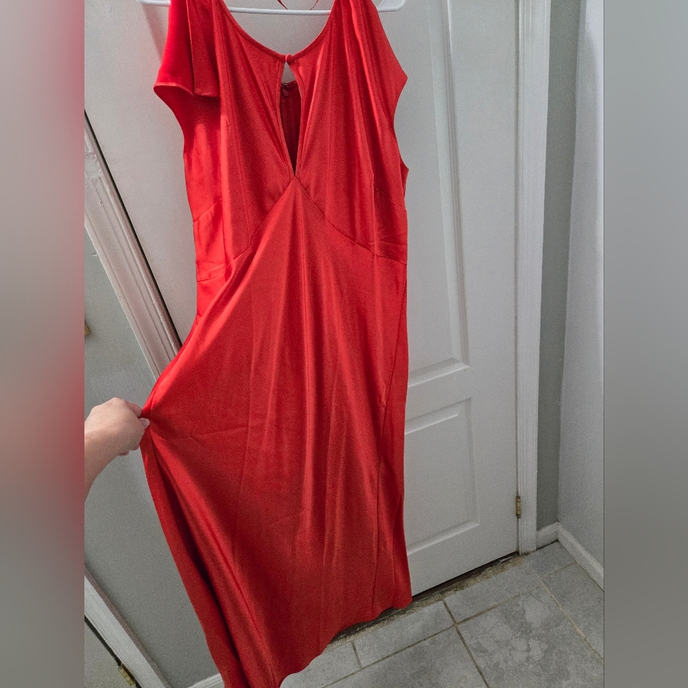 Red Silky Formal Dress